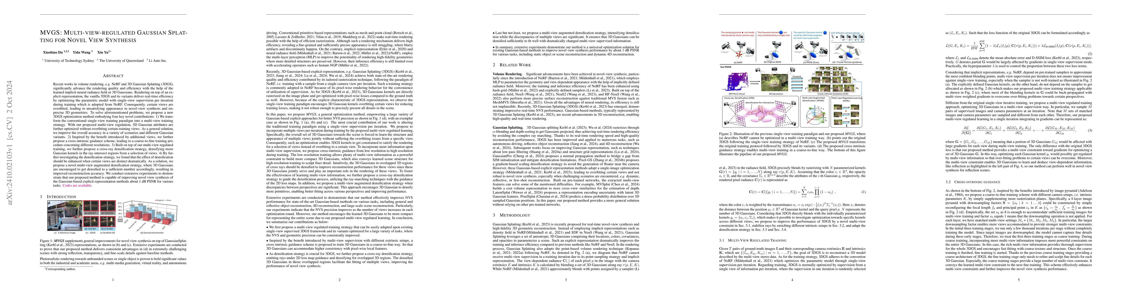 Thumbnail for MVGS: Multi-view-regulated Gaussian Splatting for Novel View Synthesis
