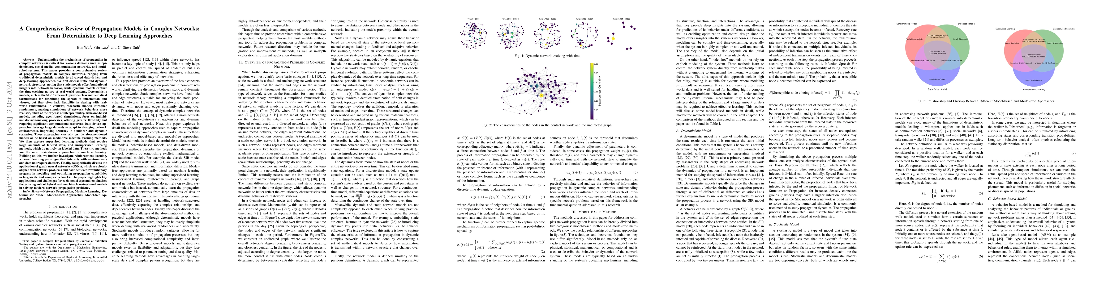 Thumbnail for A Comprehensive Review of Propagation Models in Complex Networks: From
  Deterministic to Deep Learning Approaches