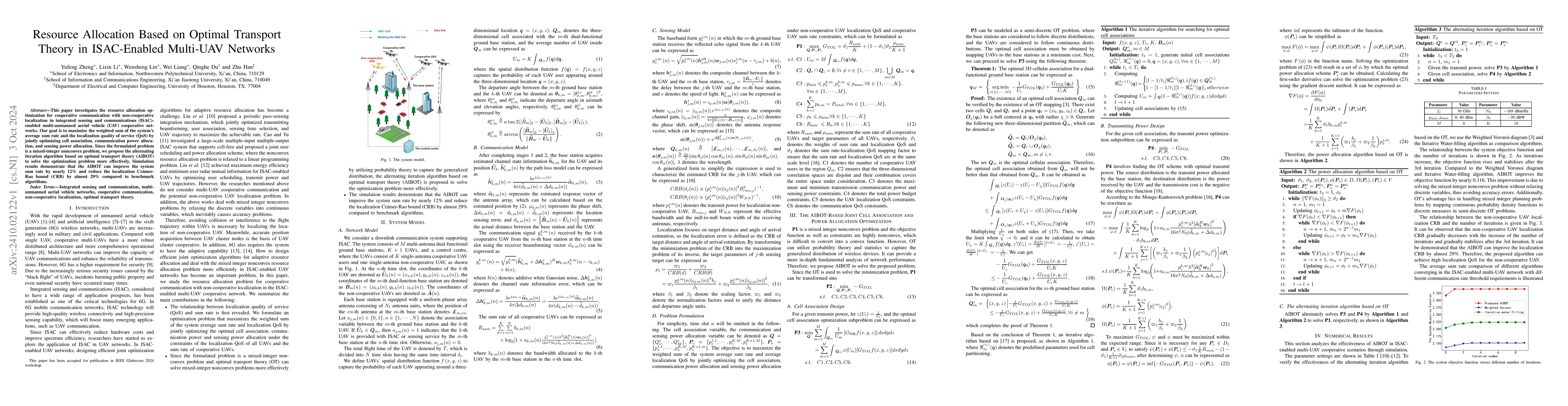 Thumbnail for Resource Allocation Based on Optimal Transport Theory in ISAC-Enabled
  Multi-UAV Networks