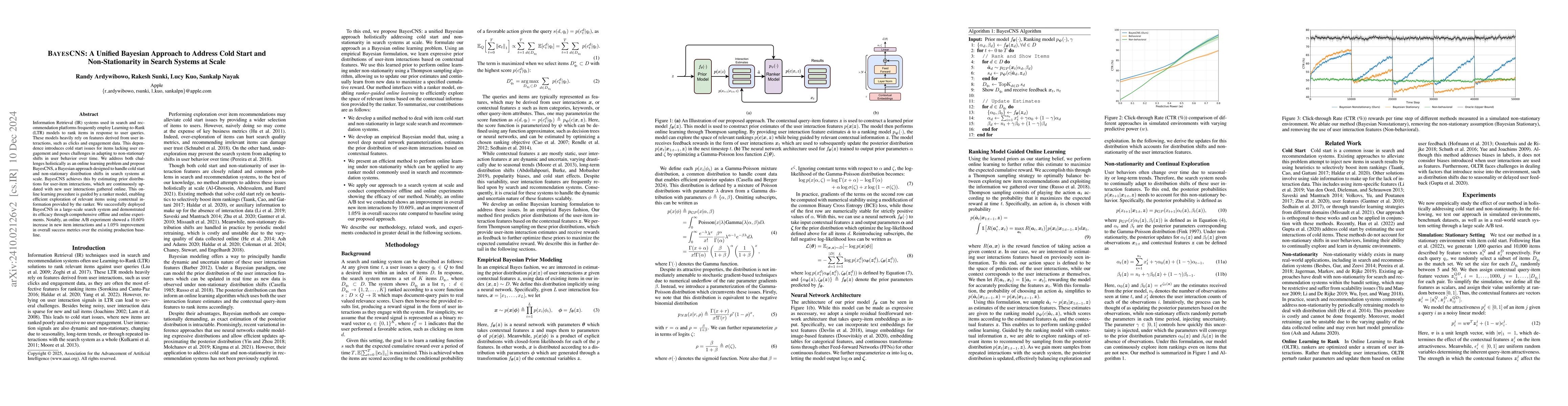 Thumbnail for BayesCNS: A Unified Bayesian Approach to Address Cold Start and
  Non-Stationarity in Search Systems at Scale