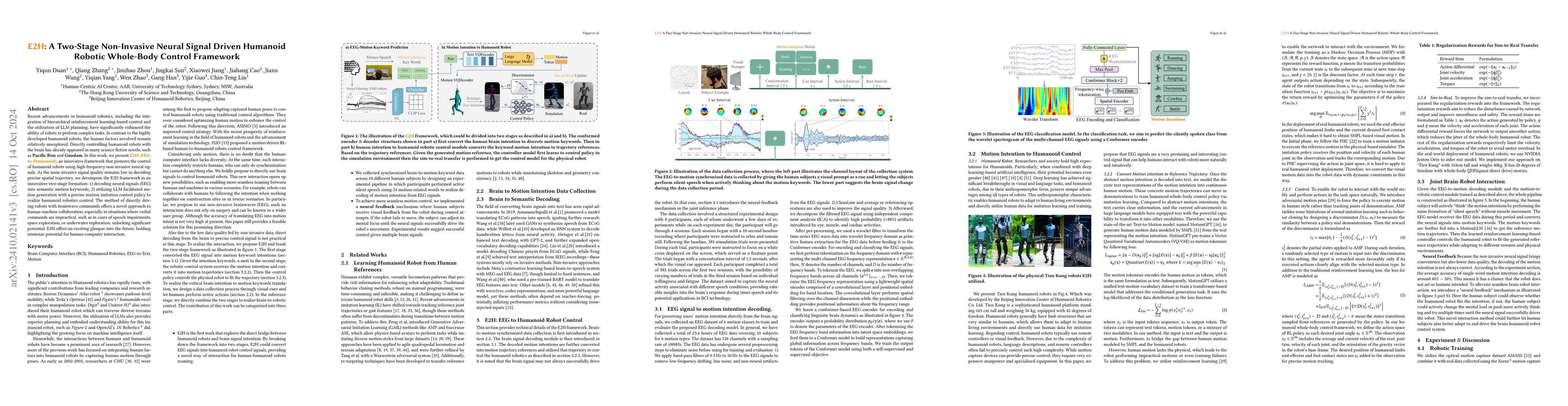 Thumbnail for E2H: A Two-Stage Non-Invasive Neural Signal Driven Humanoid Robotic
  Whole-Body Control Framework