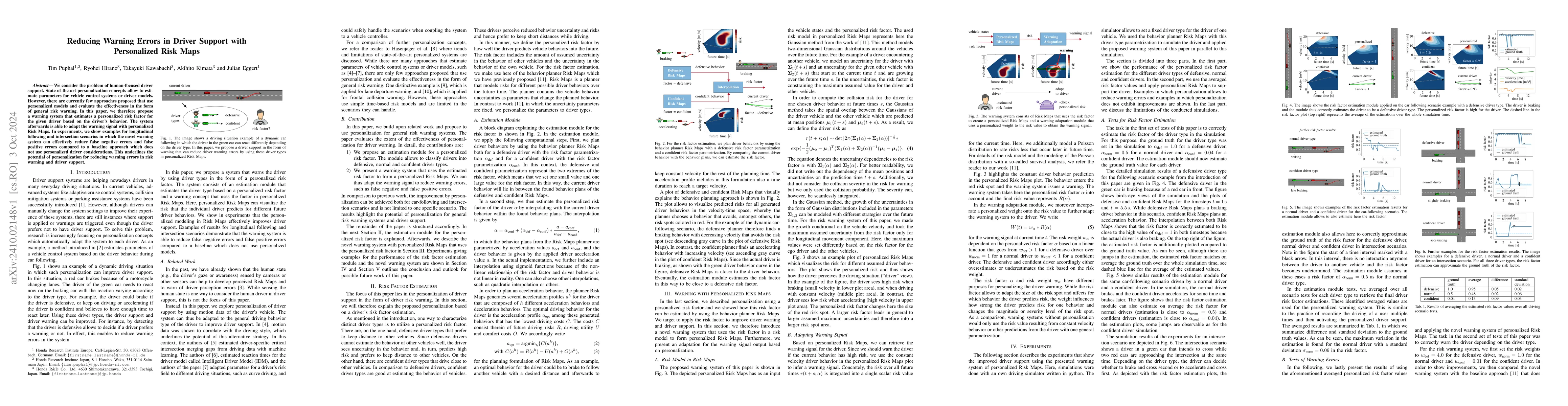Thumbnail for Reducing Warning Errors in Driver Support with Personalized Risk Maps