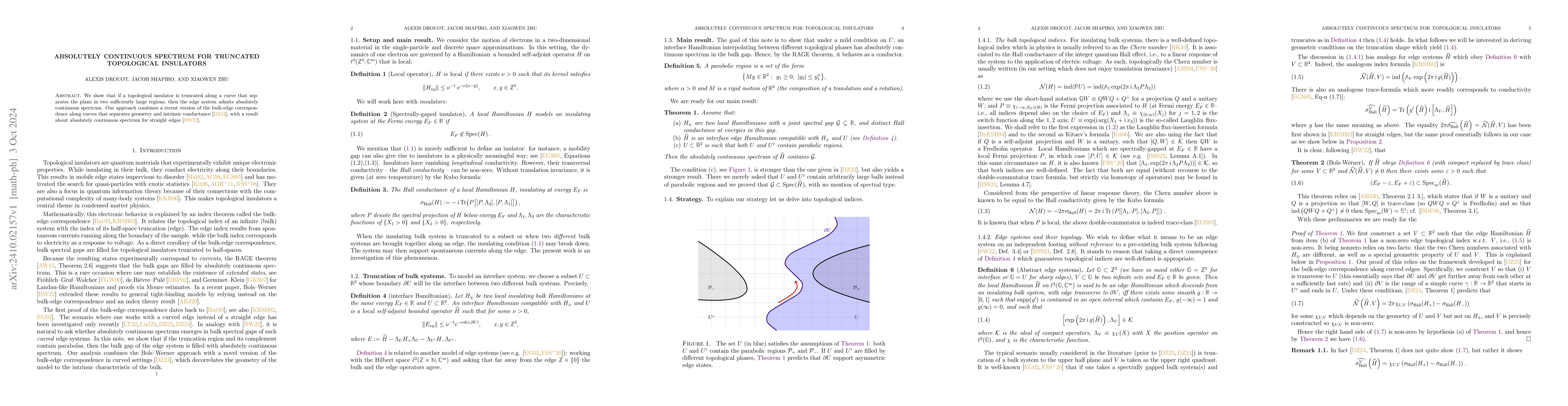 Thumbnail for Absolutely continuous spectrum for truncated topological insulators