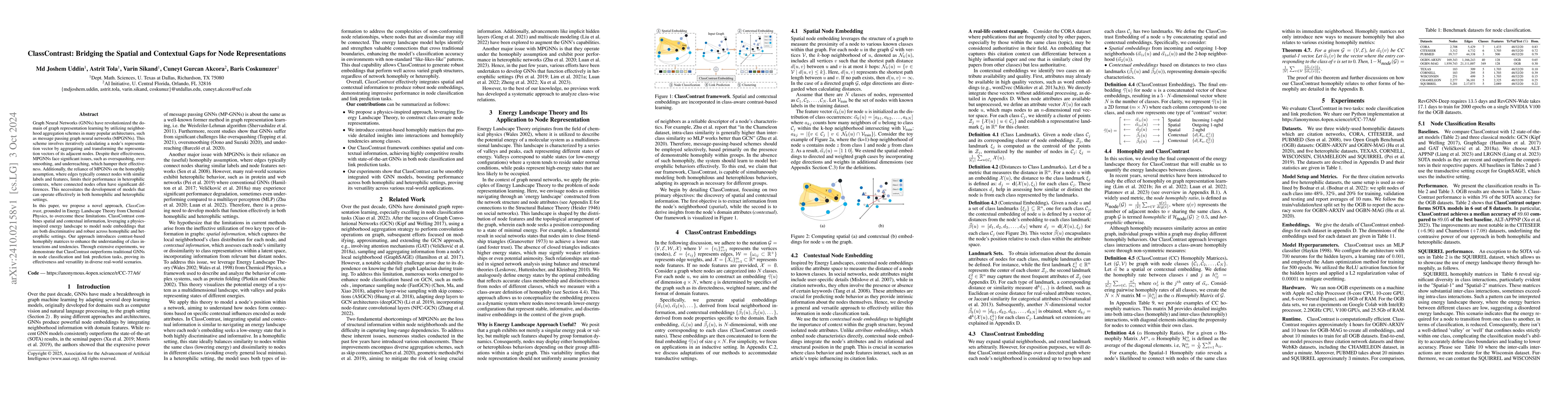 Thumbnail for ClassContrast: Bridging the Spatial and Contextual Gaps for Node
  Representations