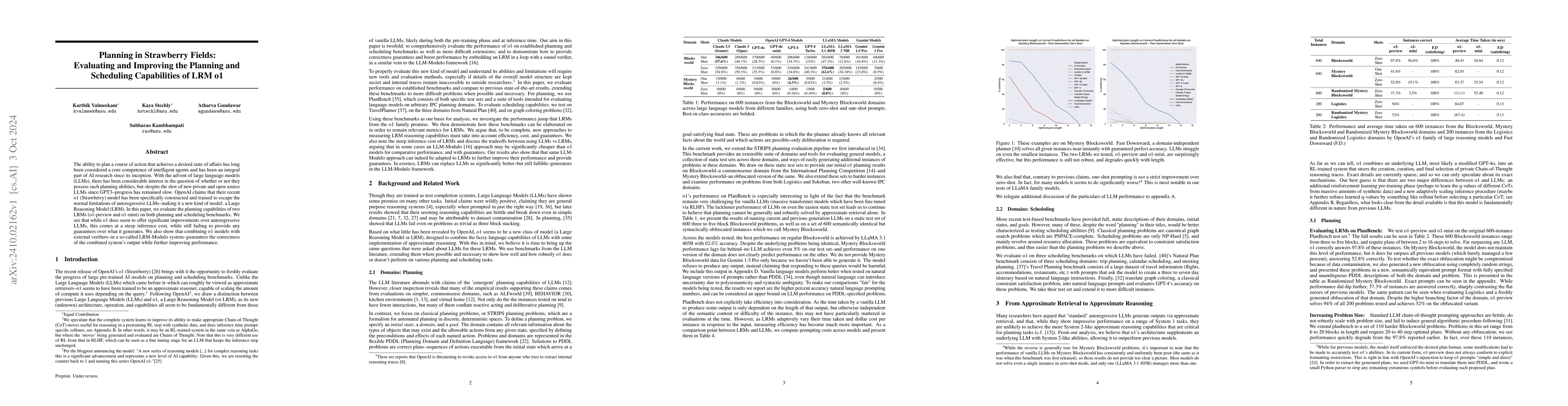 Thumbnail for Planning in Strawberry Fields: Evaluating and Improving the Planning and
  Scheduling Capabilities of LRM o1