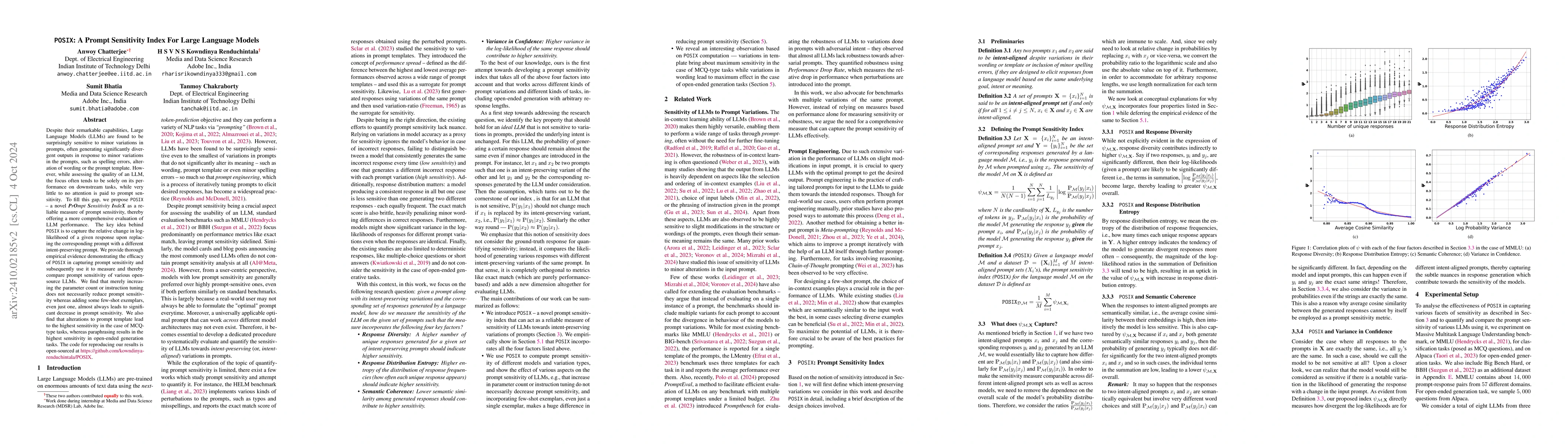 Thumbnail for POSIX: A Prompt Sensitivity Index For Large Language Models