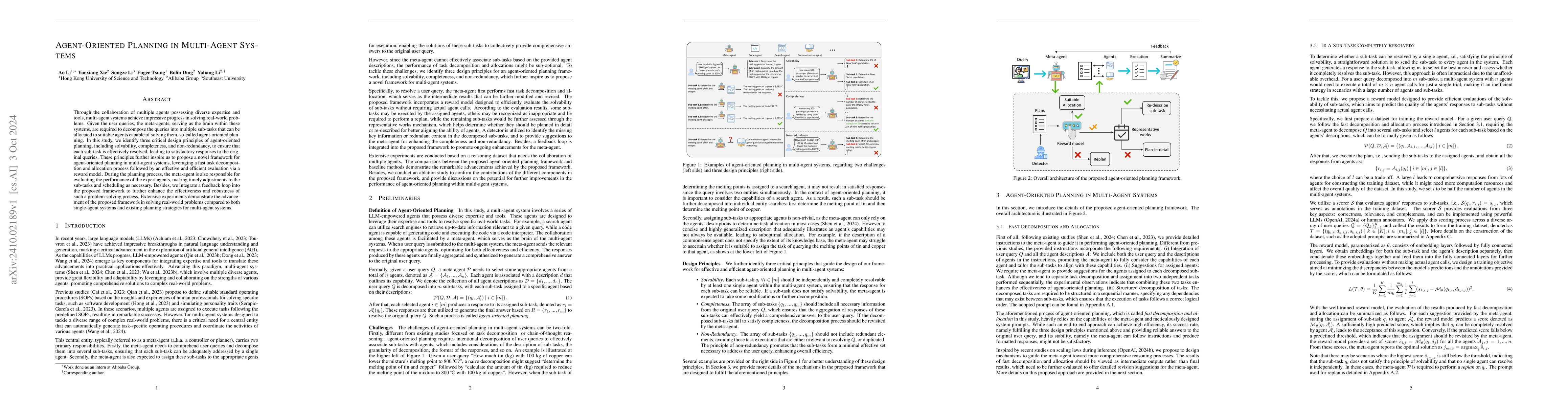 Thumbnail for Agent-Oriented Planning in Multi-Agent Systems