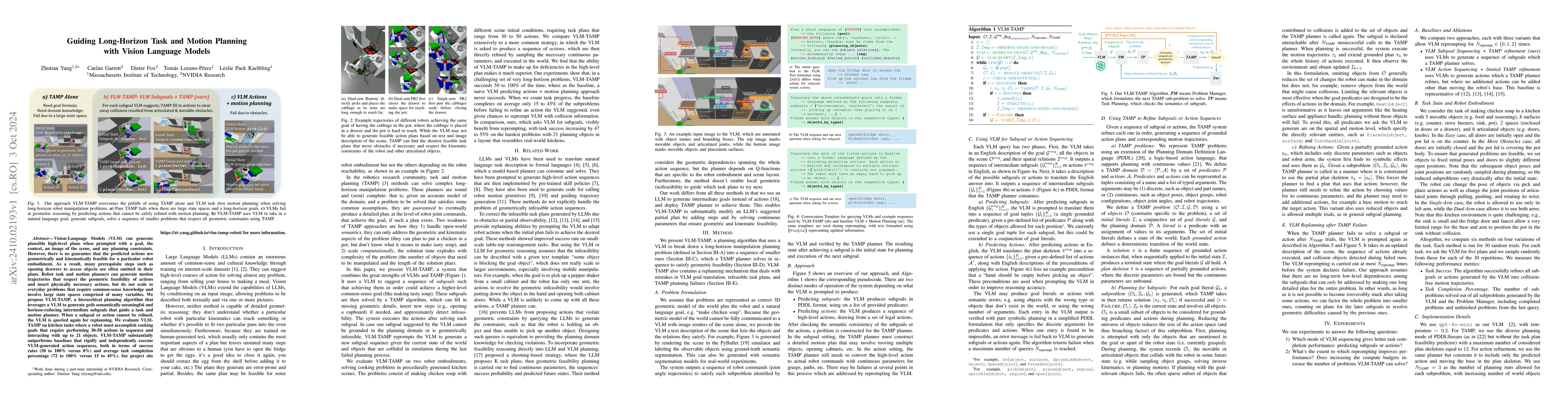 Thumbnail for Guiding Long-Horizon Task and Motion Planning with Vision Language
  Models