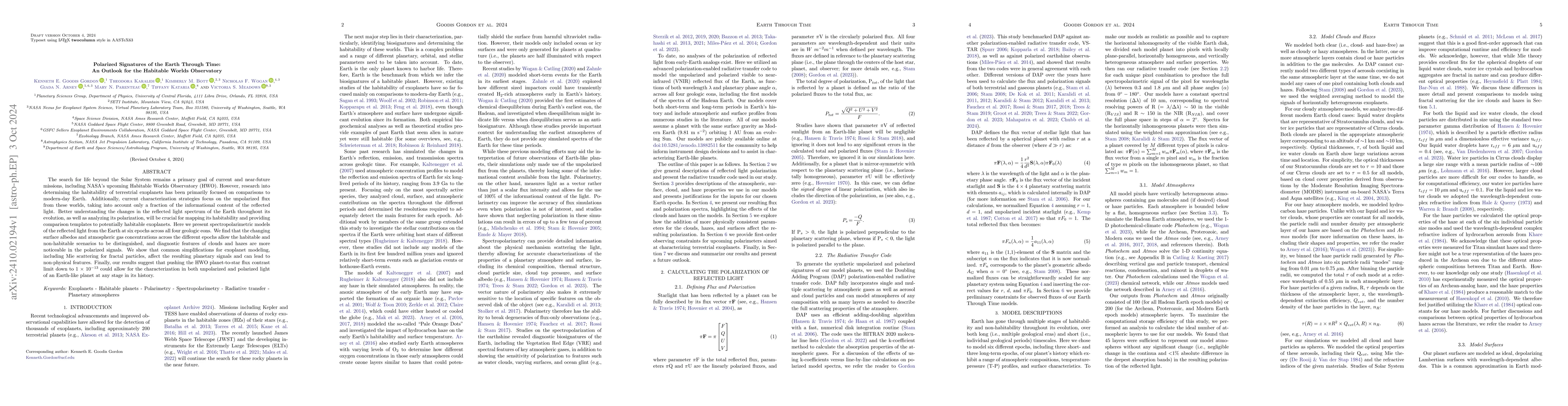 Thumbnail for Polarized Signatures of the Earth Through Time: An Outlook for the
  Habitable Worlds Observatory