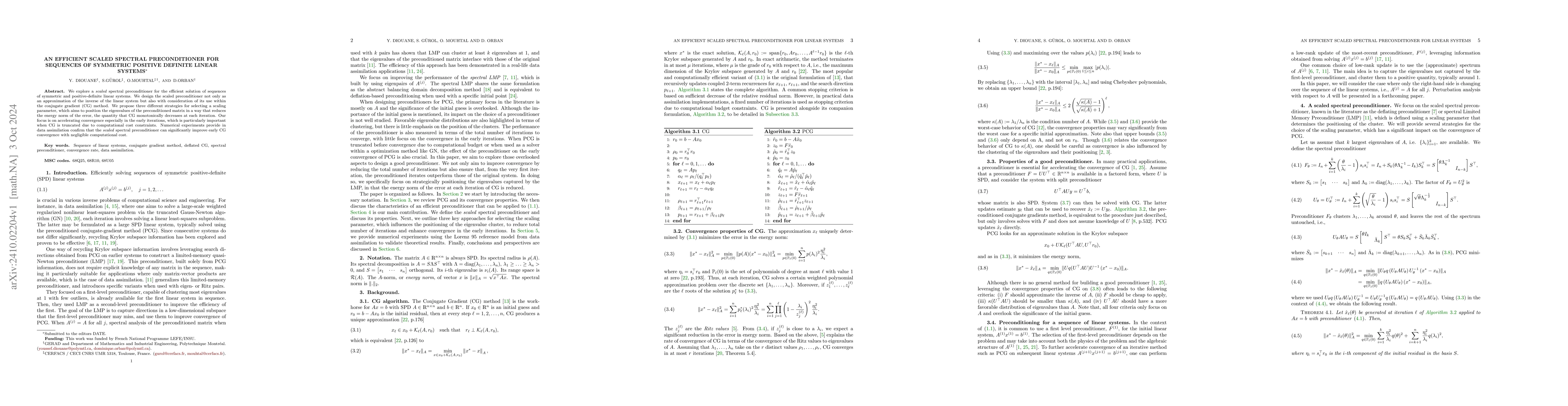 Thumbnail for An Efficient Scaled spectral preconditioner for sequences of symmetric
  positive definite linear systems