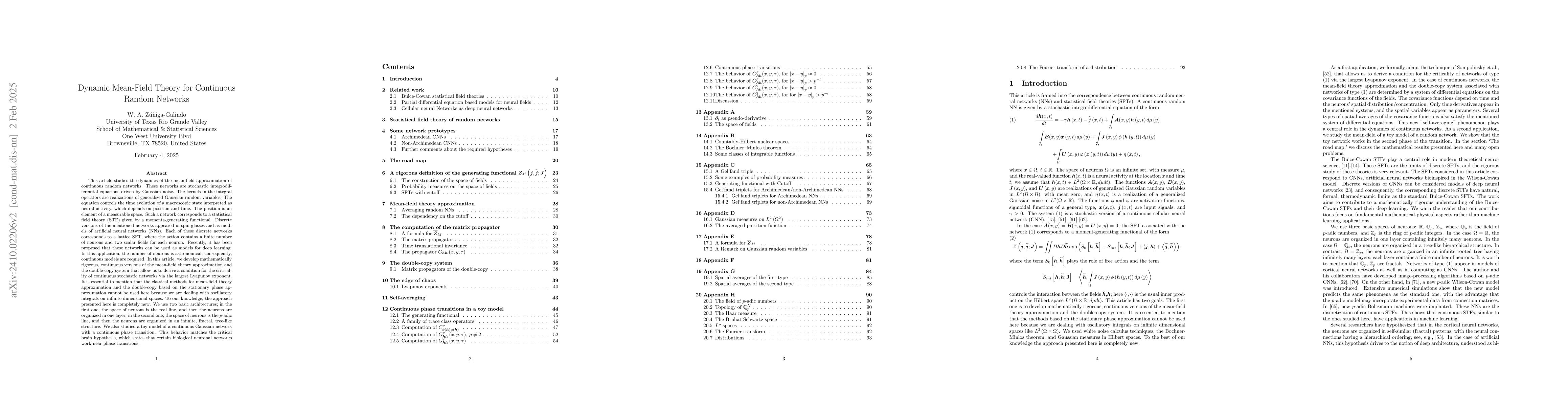Thumbnail for Dynamic Mean-Field Theory for Continuous Random Networks