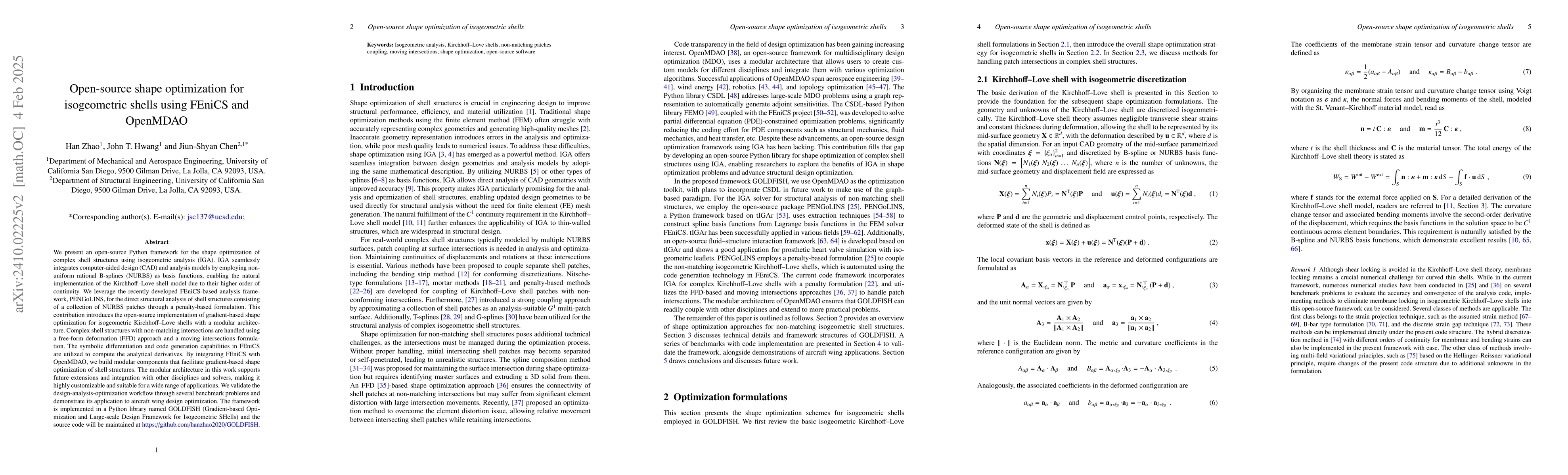 Thumbnail for Open-source shape optimization for isogeometric shells using FEniCS and
  OpenMDAO