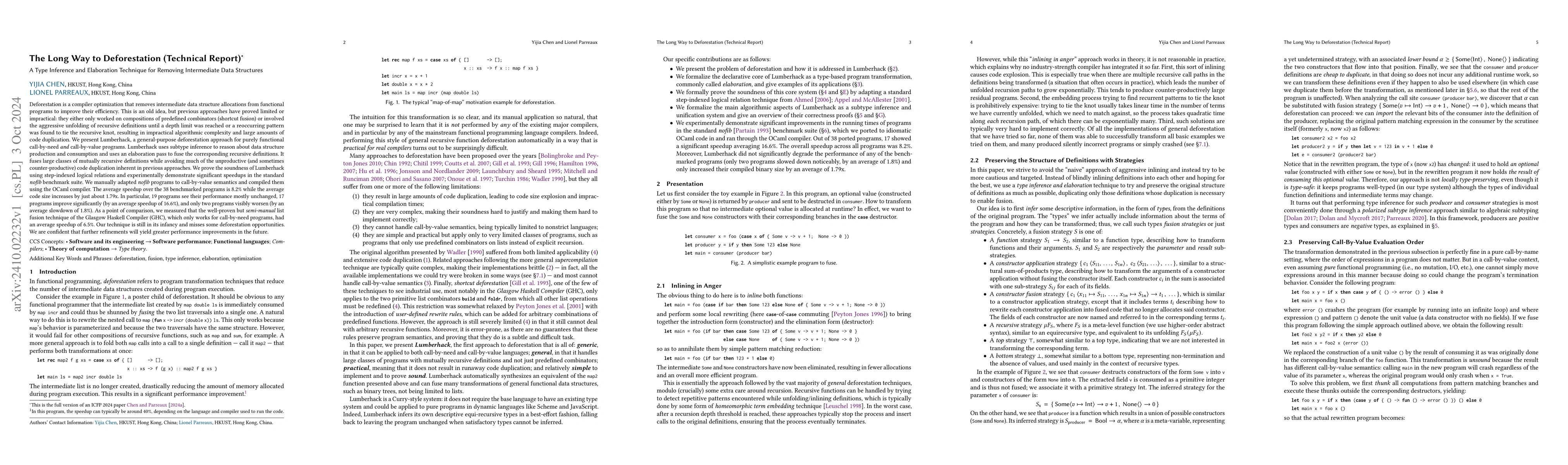 Thumbnail for The Long Way to Deforestation (Technical Report): A Type Inference and
  Elaboration Technique for Removing Intermediate Data Structures