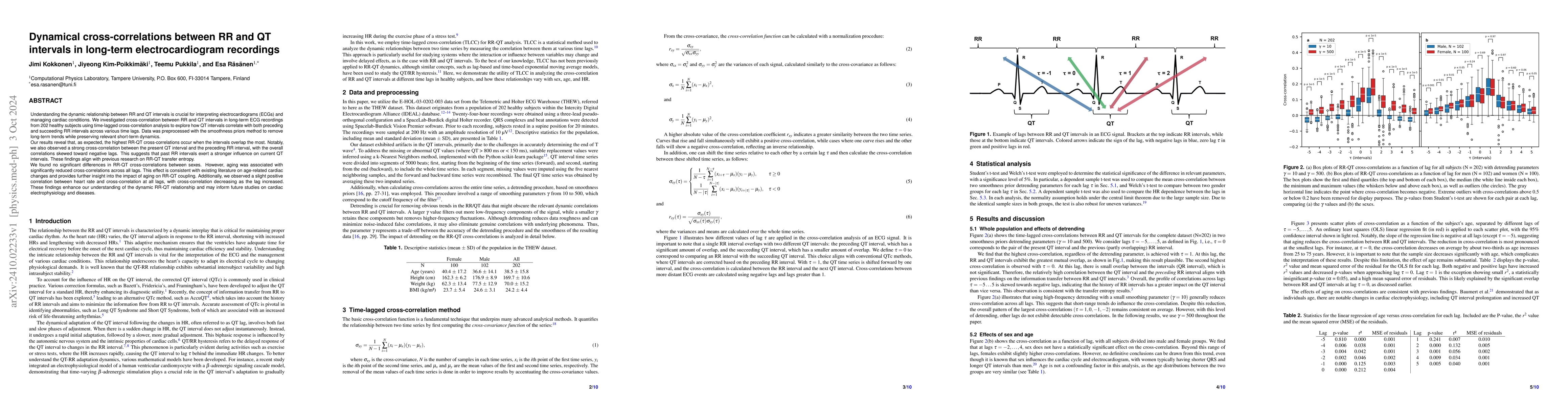 Thumbnail for Dynamical cross-correlations between RR and QT intervals in long-term
  electrocardiogram recordings