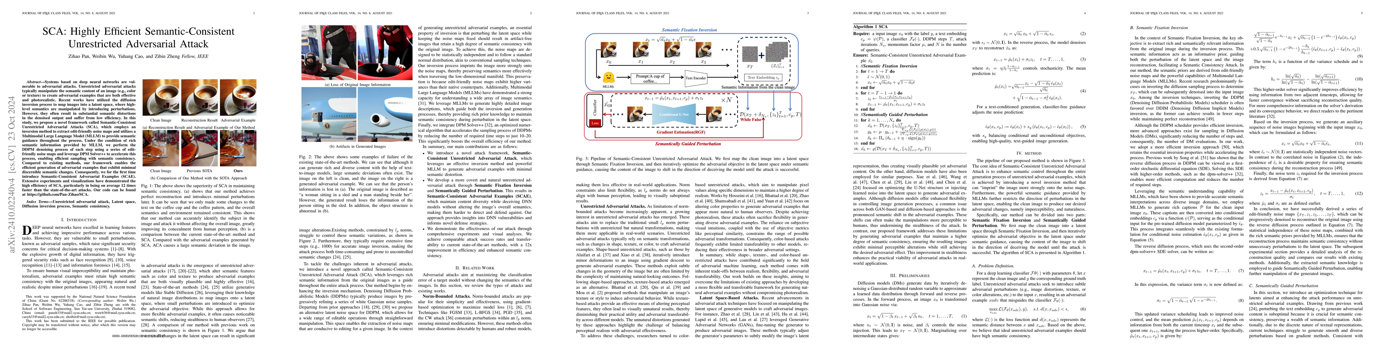 Thumbnail for SCA: Highly Efficient Semantic-Consistent Unrestricted Adversarial
  Attack