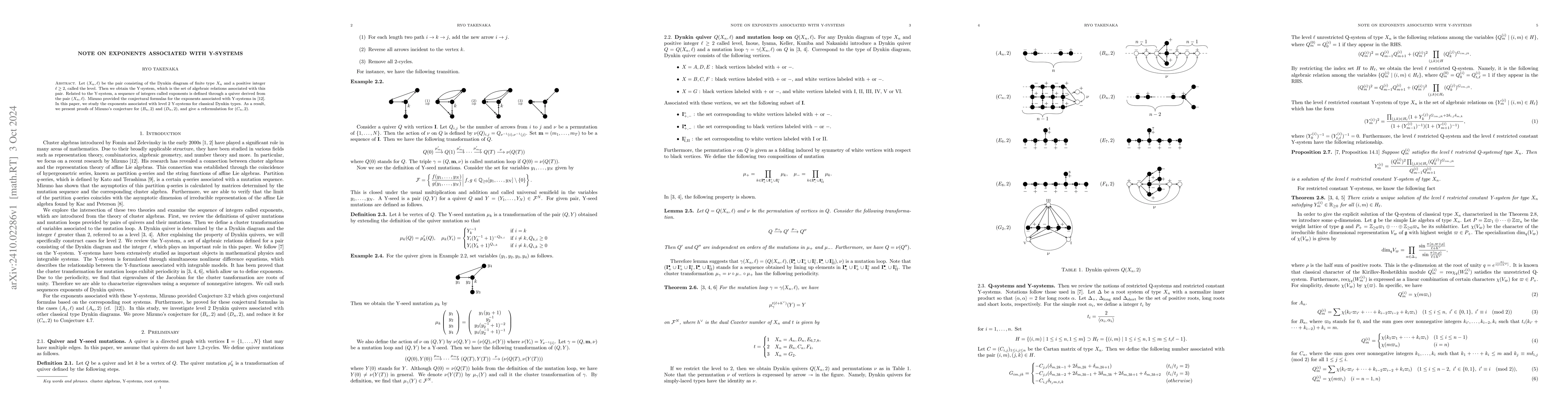 Thumbnail for Note on exponents associated with Y-systems