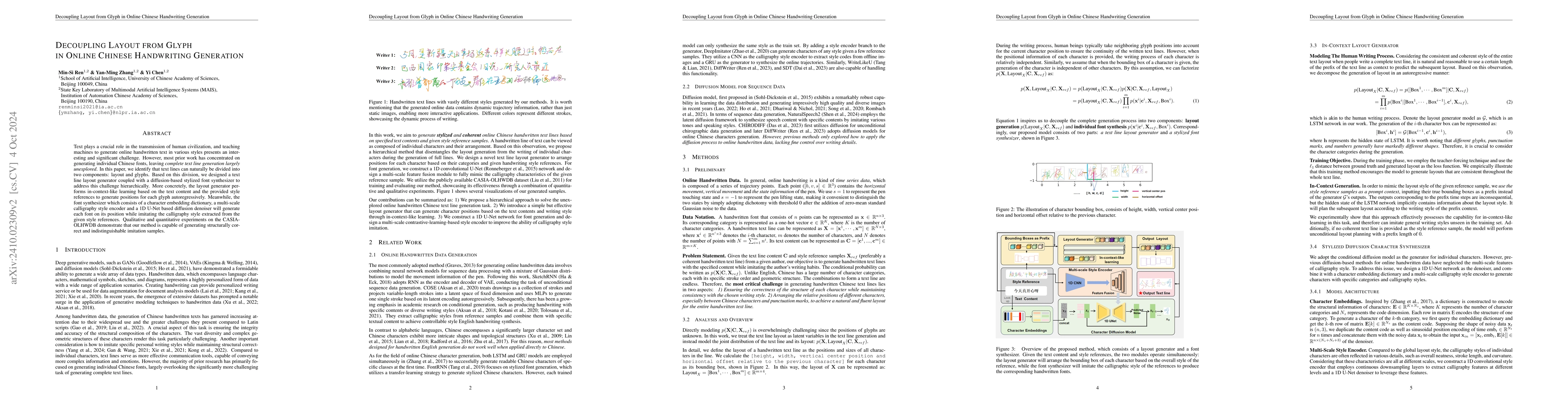 Thumbnail for Decoupling Layout from Glyph in Online Chinese Handwriting Generation