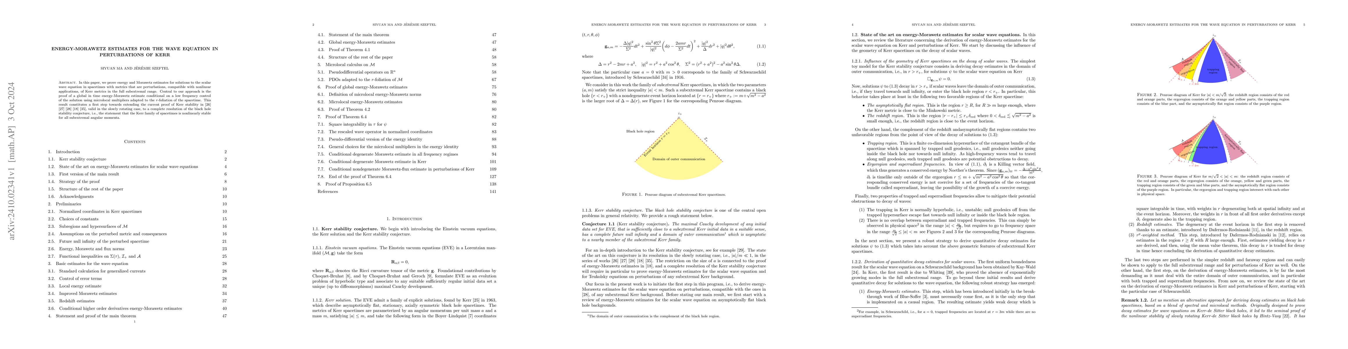 Thumbnail for Energy-Morawetz estimates for the wave equation in perturbations of Kerr