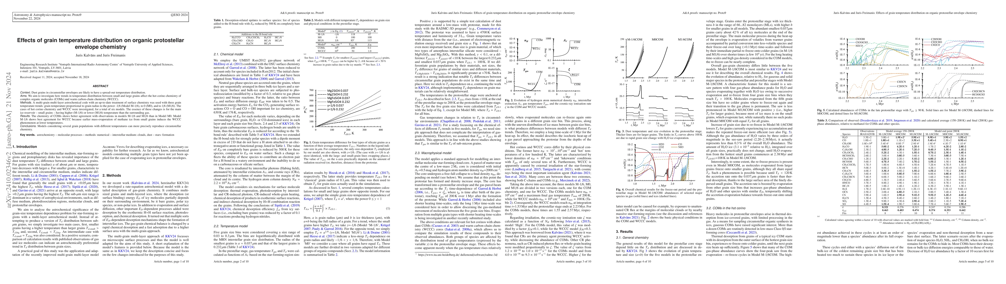 Thumbnail for Effects of grain temperature distribution on organic protostellar
  envelope chemistry