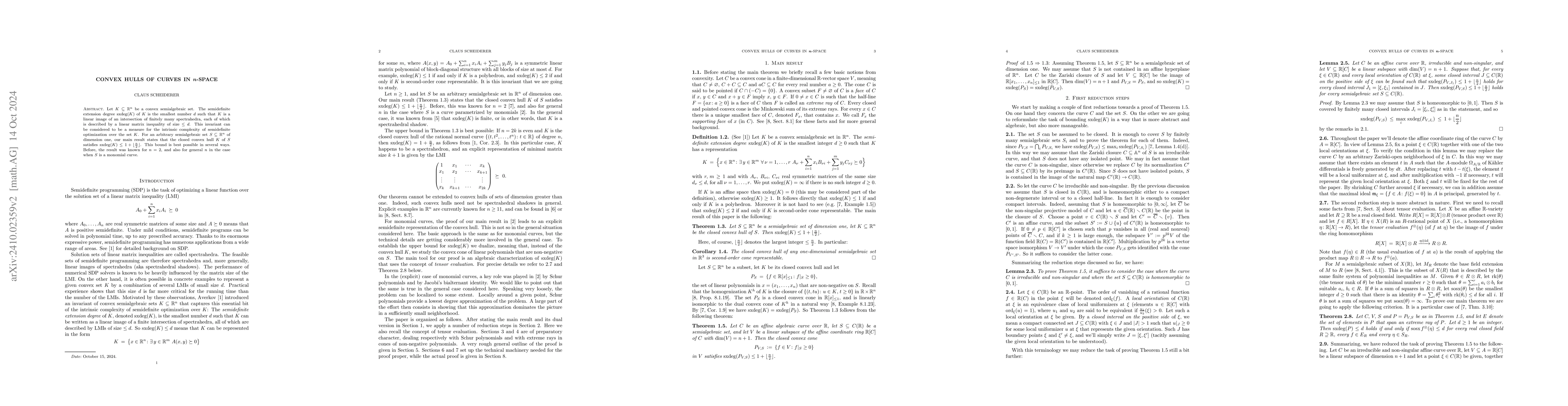 Thumbnail for Convex hulls of curves in $n$-space
