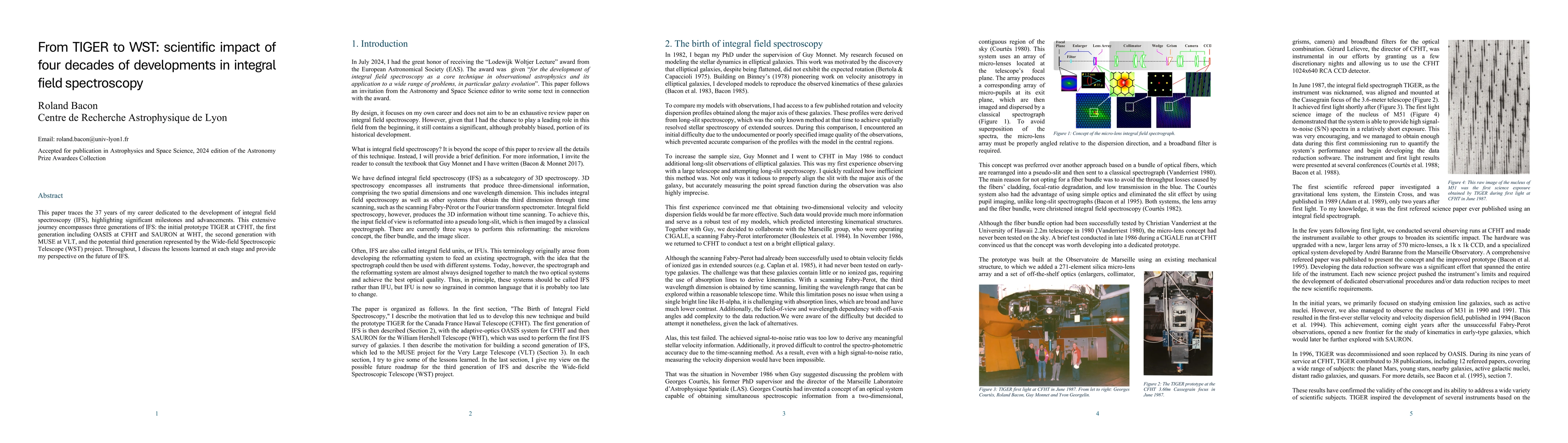 Thumbnail for From TIGER to WST: scientific impact of four decades of developments in
  integral field spectroscopy