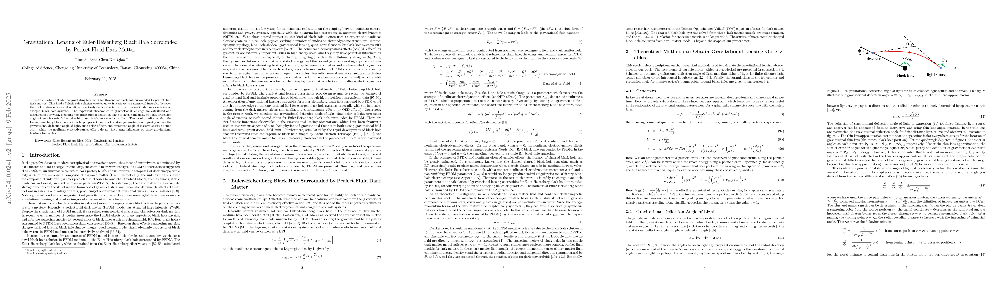 Thumbnail for Gravitational Lensing of Euler-Heisenberg Black Hole Surrounded by
  Perfect Fluid Dark Matter