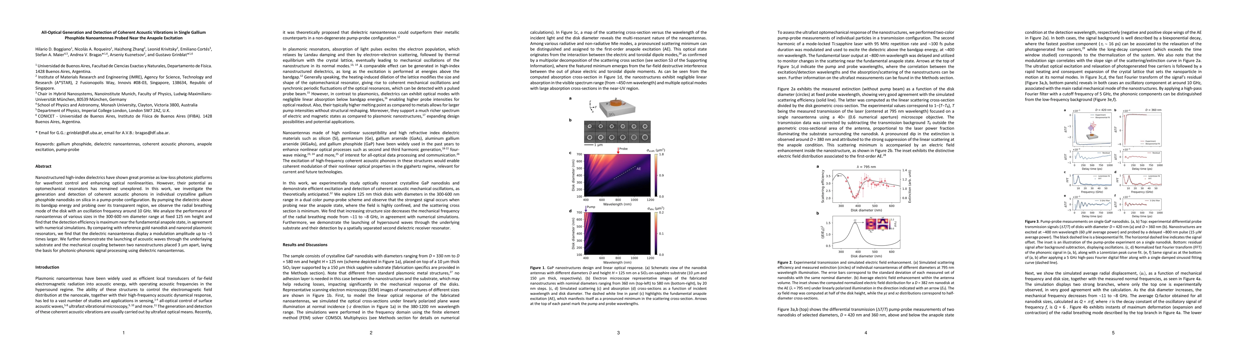 Thumbnail for All-Optical Generation and Detection of Coherent Acoustic Vibrations in
  Single Gallium Phosphide Nanoantennas Probed Near the Anapole Excitation
