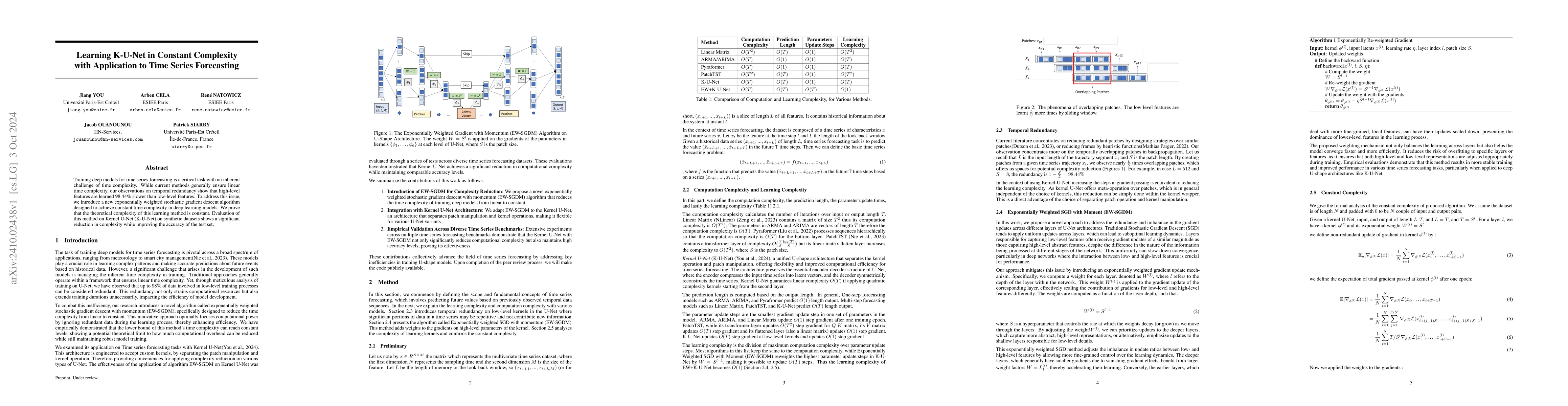 Thumbnail for Learning K-U-Net with constant complexity: An Application to time series
  forecasting