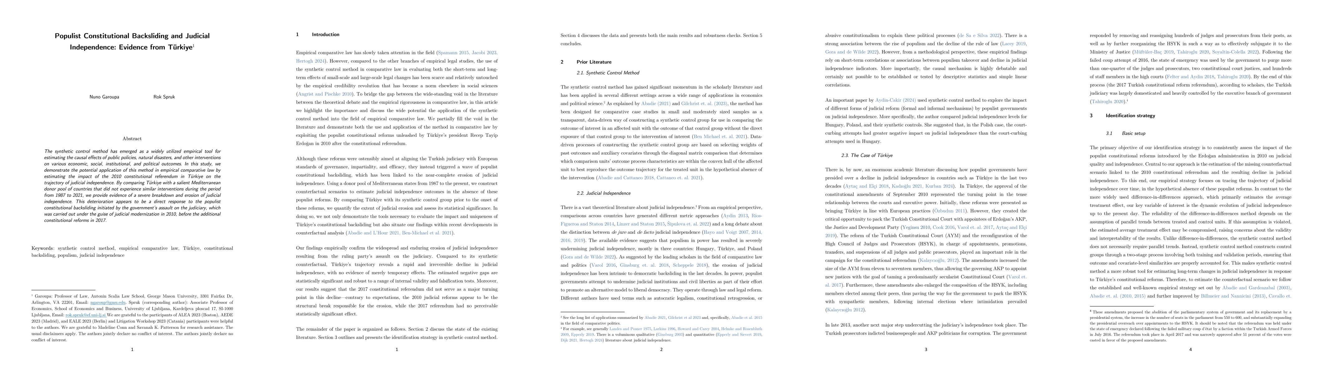 Thumbnail for Populist Constitutional Backsliding and Judicial Independence: Evidence
  from Turkiye