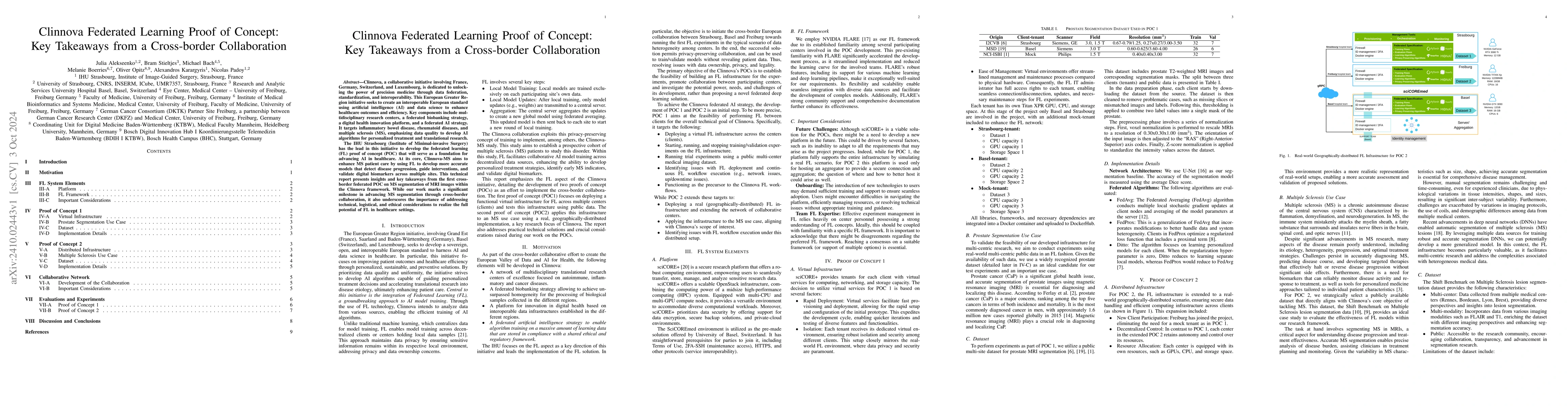 Thumbnail for Clinnova Federated Learning Proof of Concept: Key Takeaways from a
  Cross-border Collaboration