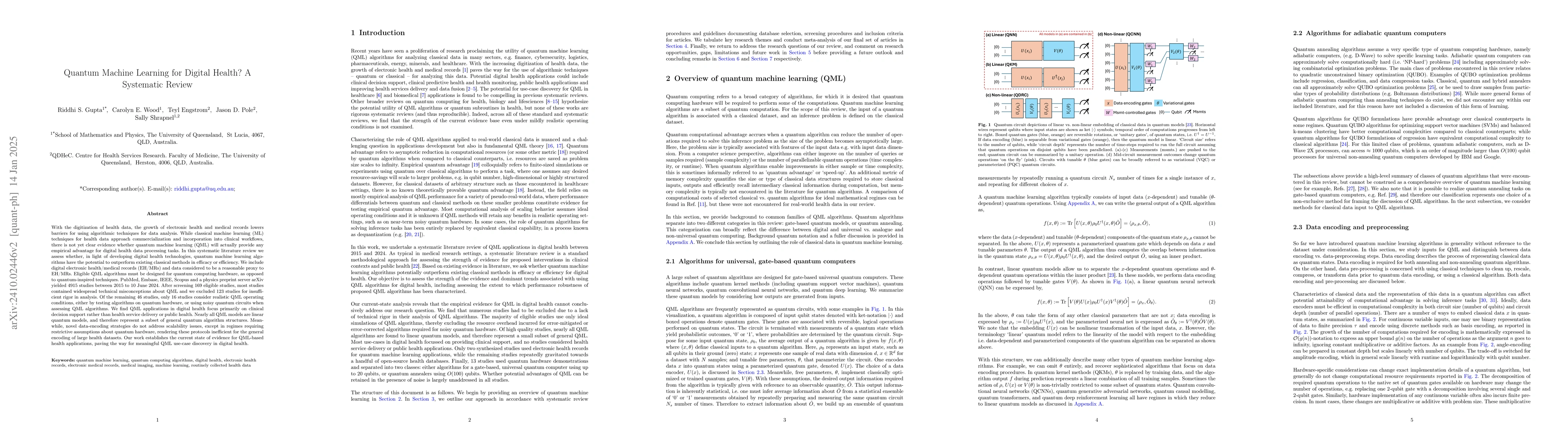 Thumbnail for Quantum Machine Learning for Digital Health? A Systematic Review