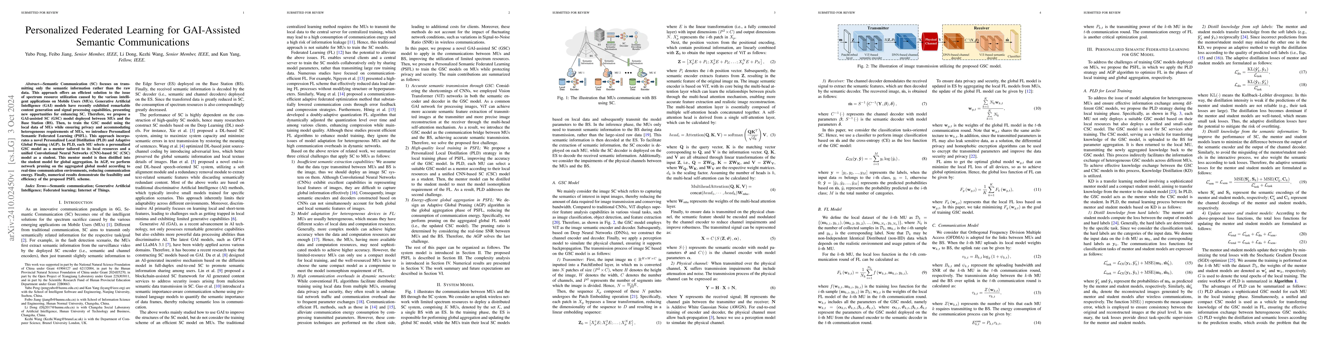 Thumbnail for Personalized Federated Learning for Generative AI-Assisted Semantic
  Communications