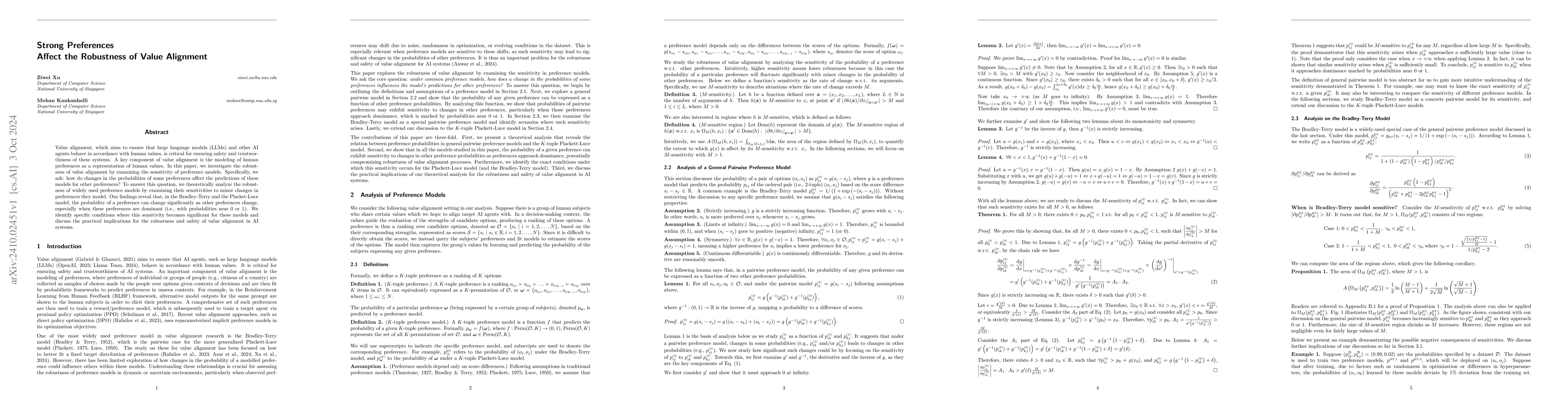 Thumbnail for Strong Preferences Affect the Robustness of Value Alignment