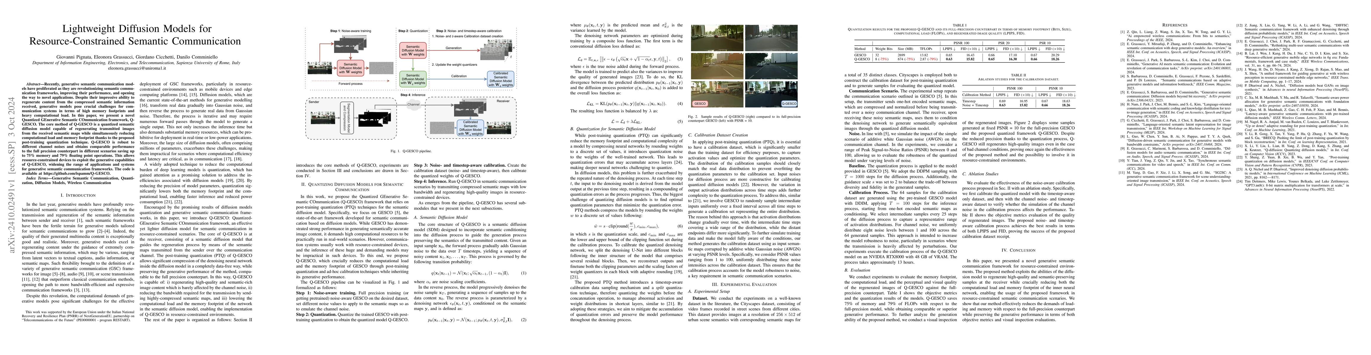 Thumbnail for Lightweight Diffusion Models for Resource-Constrained Semantic
  Communication