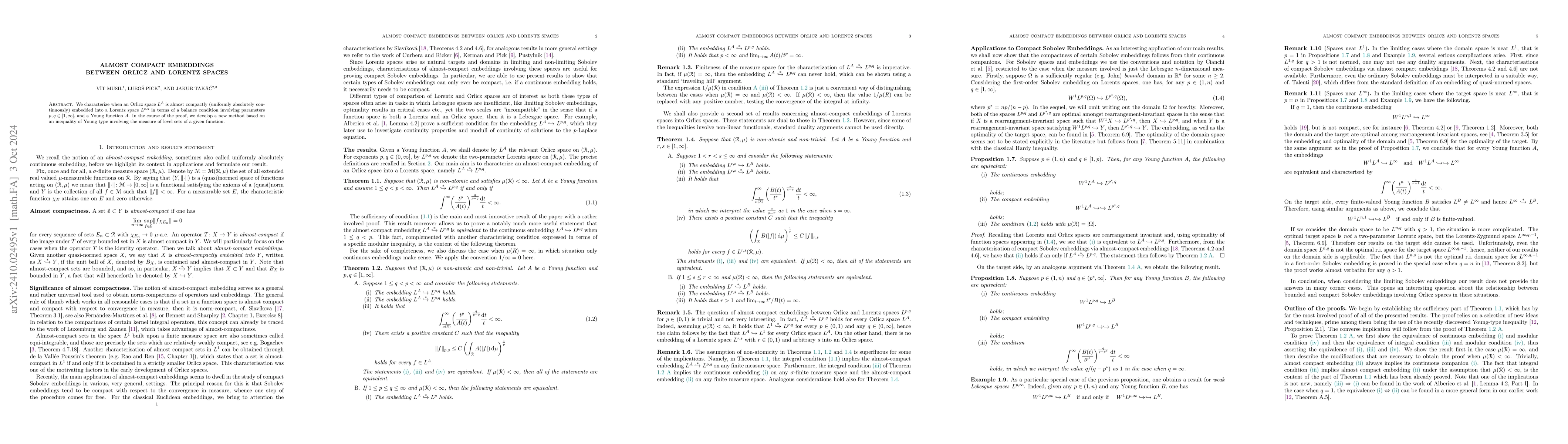Thumbnail for Almost compact embeddings between Orlicz and Lorentz spaces