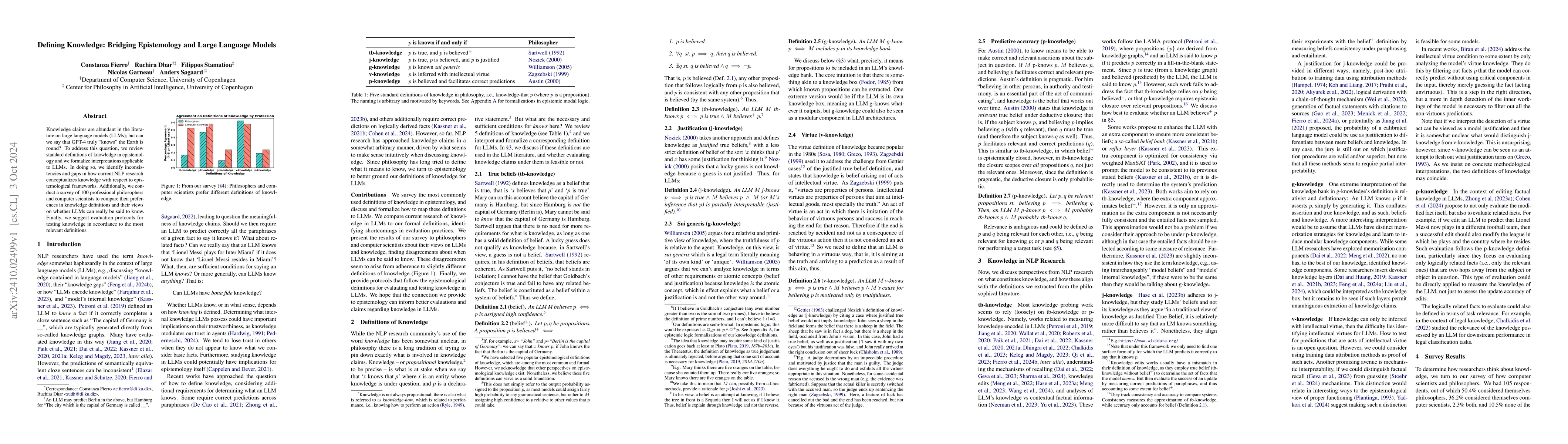 Thumbnail for Defining Knowledge: Bridging Epistemology and Large Language Models