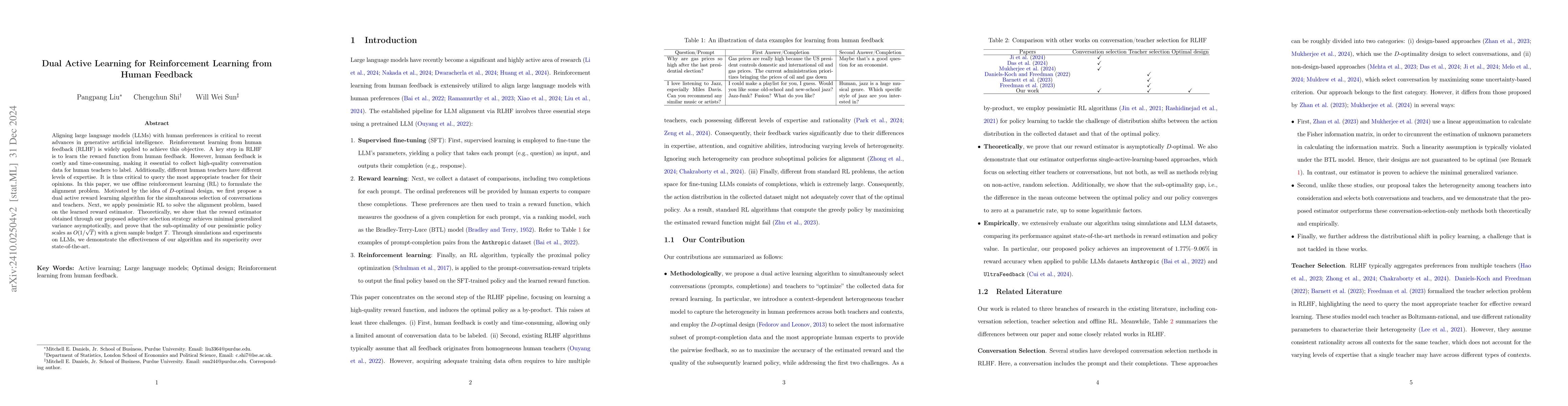 Thumbnail for Dual Active Learning for Reinforcement Learning from Human Feedback