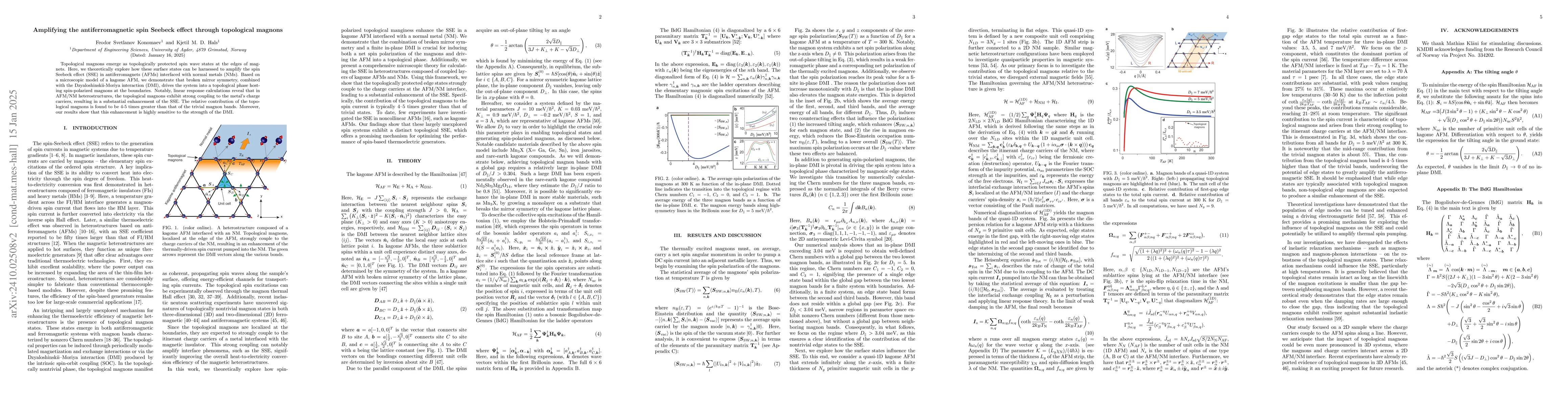 Thumbnail for Amplifying the antiferromagnetic spin Seebeck effect through topological
  magnons