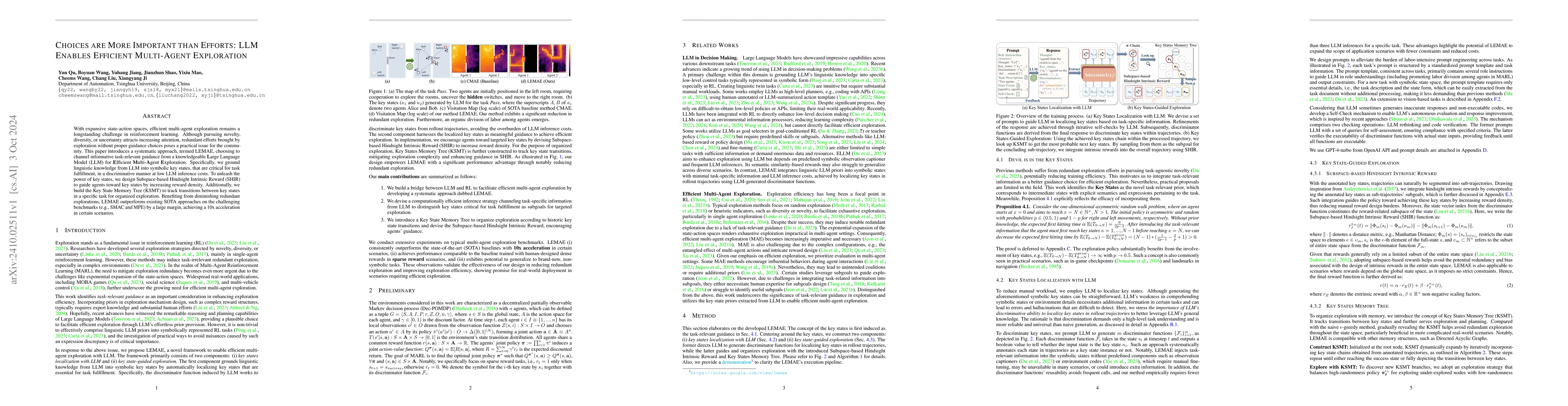 Thumbnail for Choices are More Important than Efforts: LLM Enables Efficient
  Multi-Agent Exploration