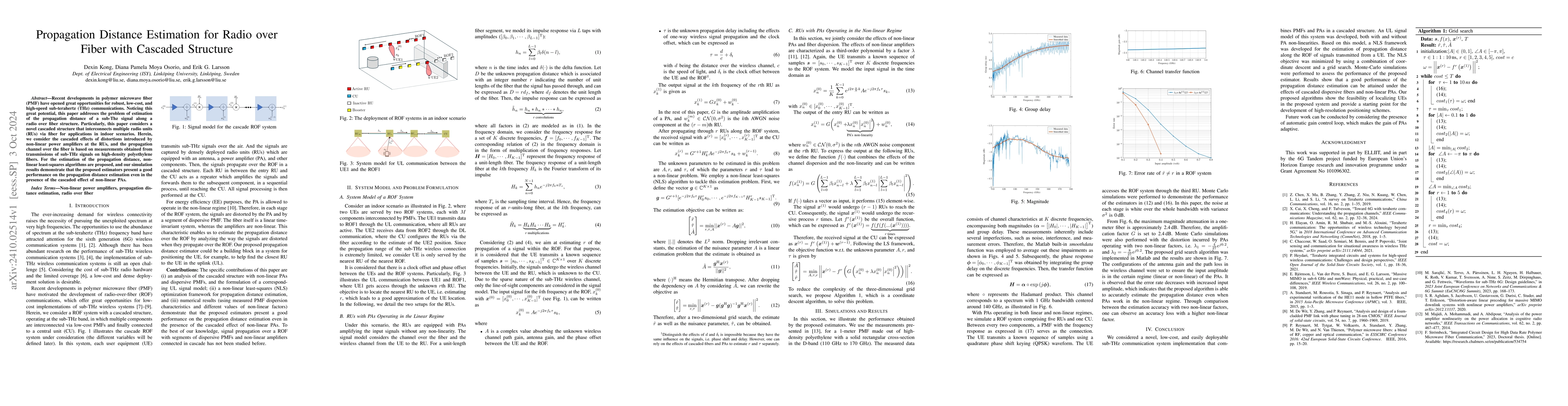 Thumbnail for Propagation Distance Estimation for Radio over Fiber with Cascaded
  Structure