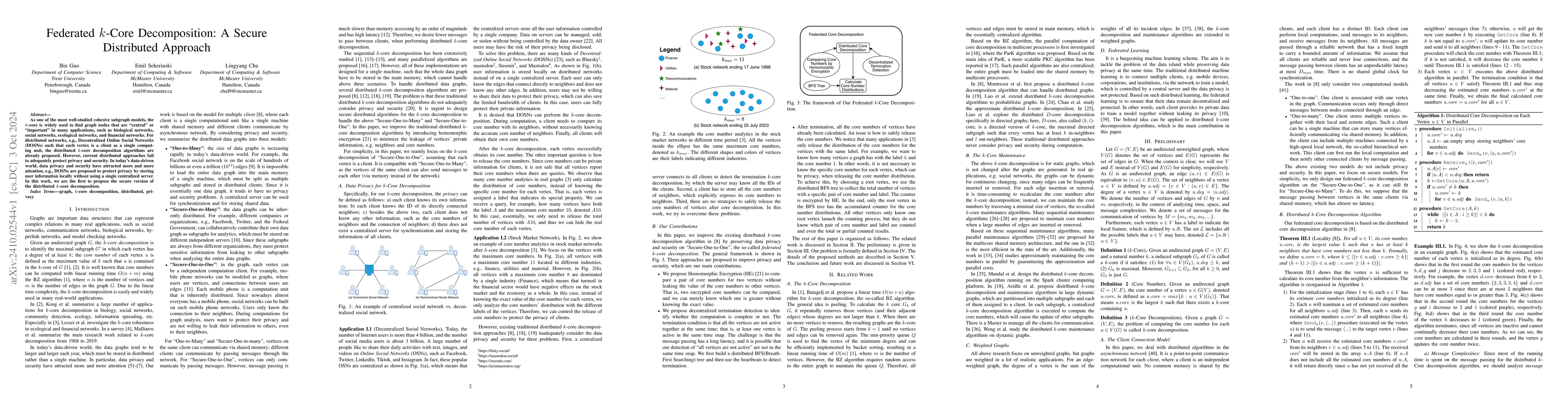 Thumbnail for Federated k-Core Decomposition: A Secure Distributed Approach