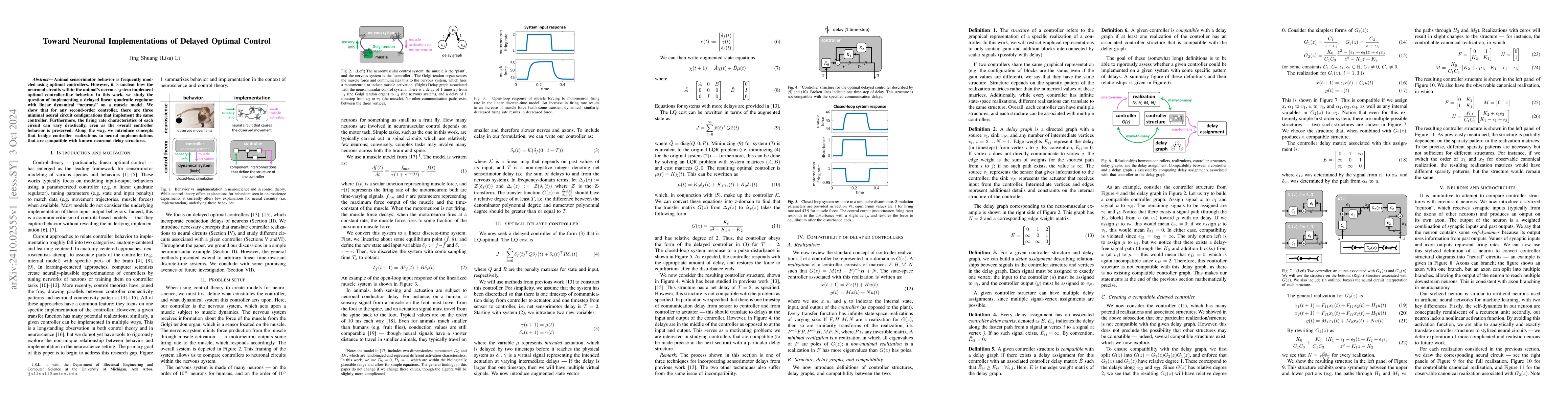 Thumbnail for Toward Neuronal Implementations of Delayed Optimal Control