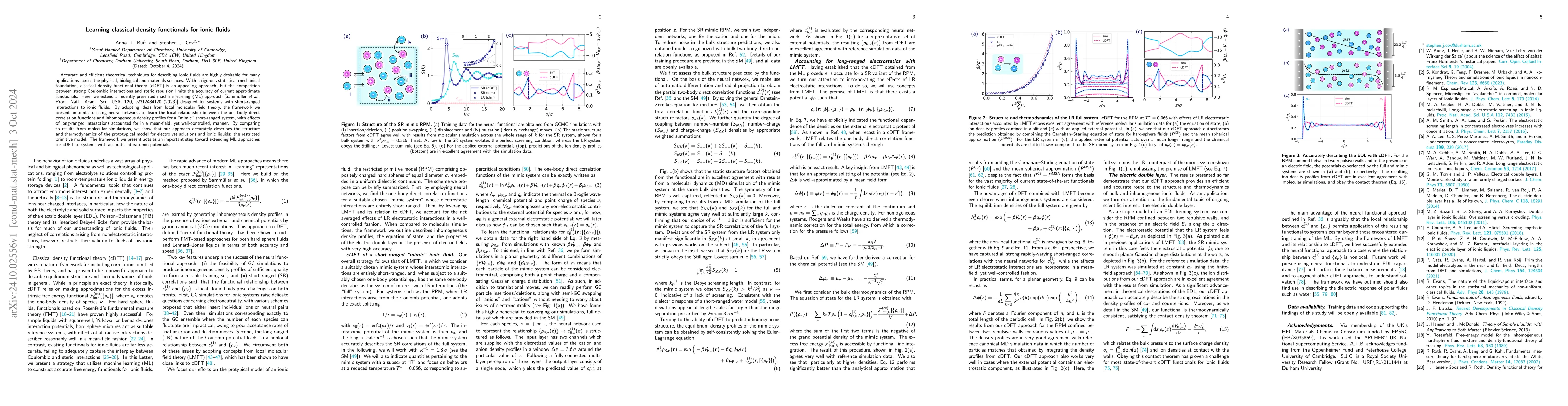 Thumbnail for Learning classical density functionals for ionic fluids