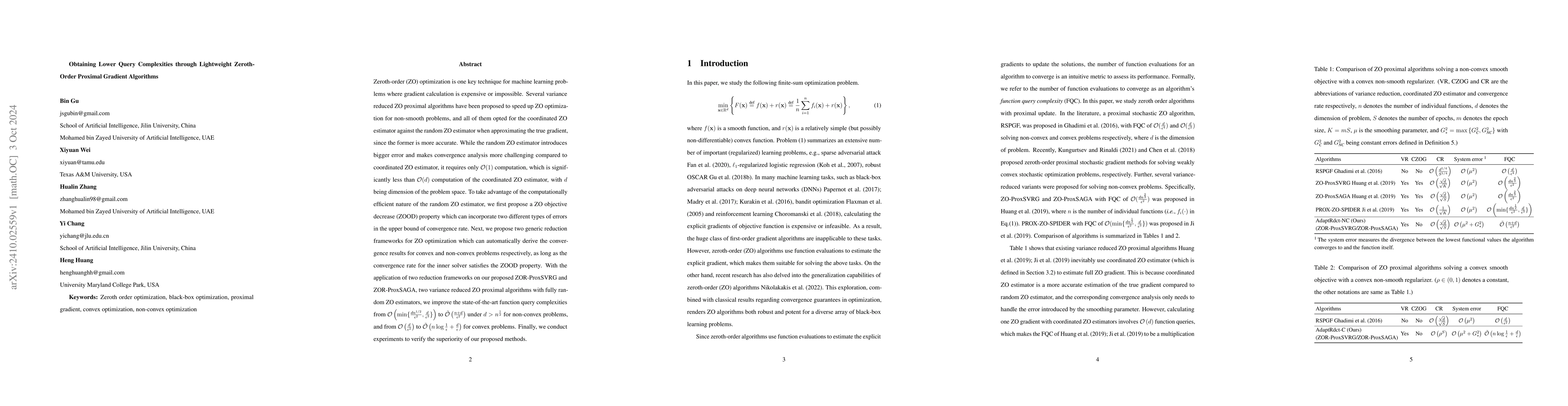 Thumbnail for Obtaining Lower Query Complexities through Lightweight Zeroth-Order
  Proximal Gradient Algorithms