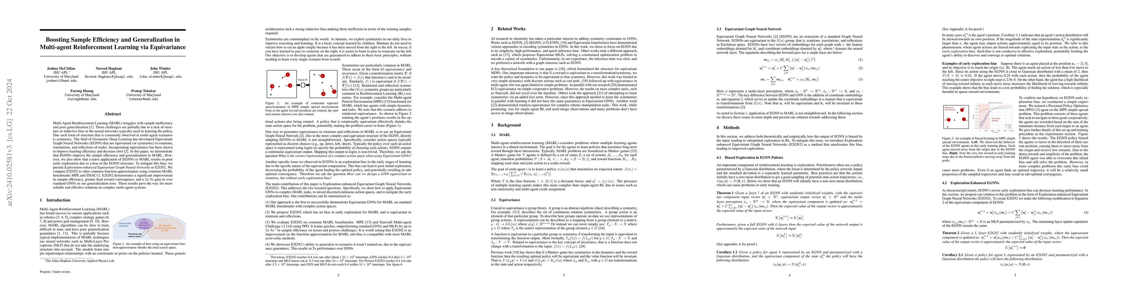 Thumbnail for Boosting Sample Efficiency and Generalization in Multi-agent
  Reinforcement Learning via Equivariance