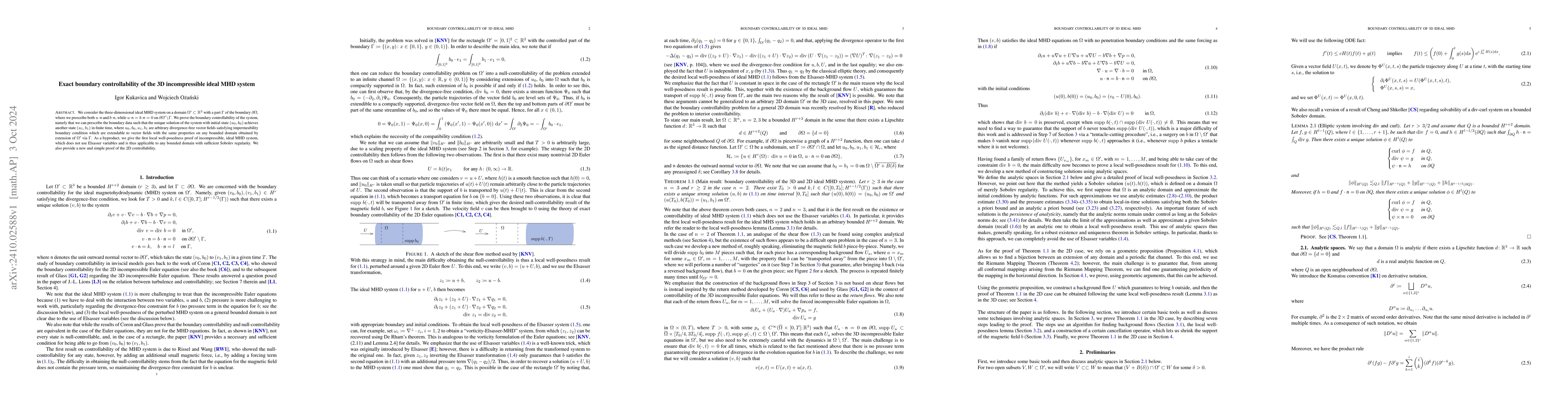Thumbnail for Exact boundary controllability of the 3D incompressible ideal MHD system