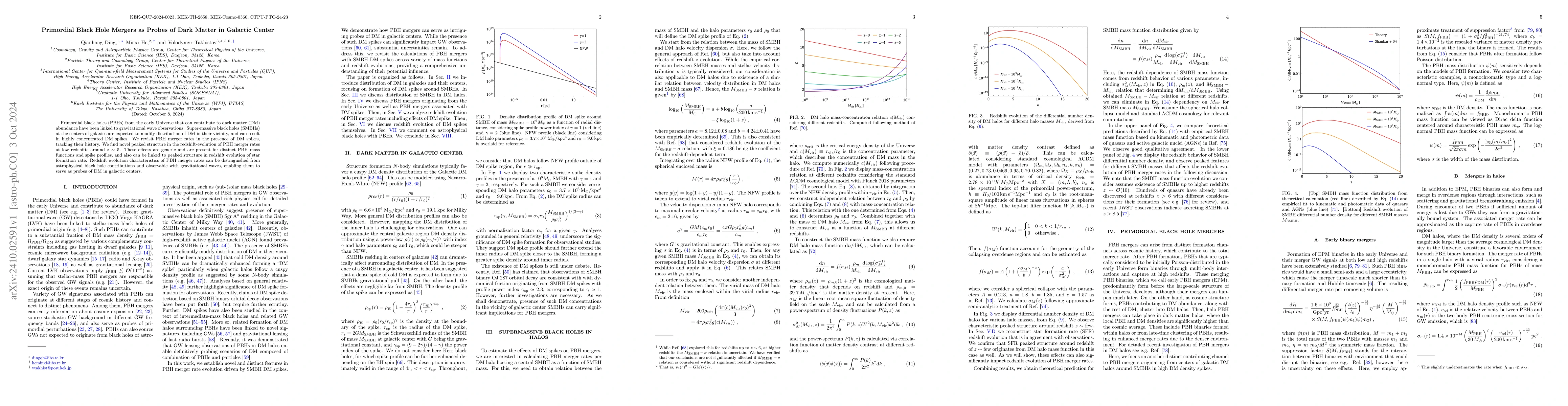 Thumbnail for Primordial Black Hole Mergers as Probes of Dark Matter in Galactic
  Center