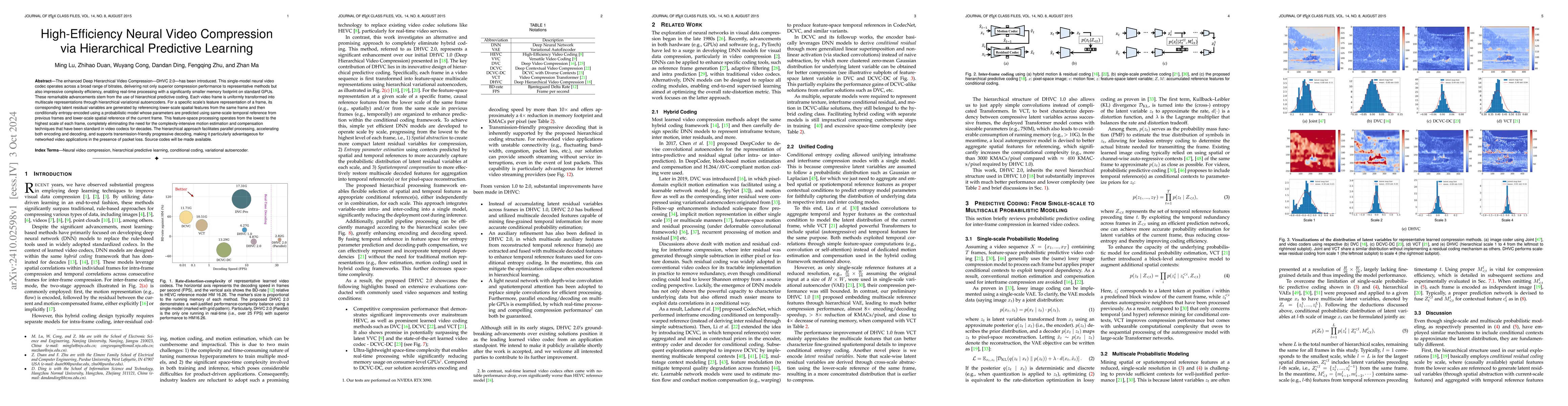 Thumbnail for High-Efficiency Neural Video Compression via Hierarchical Predictive
  Learning