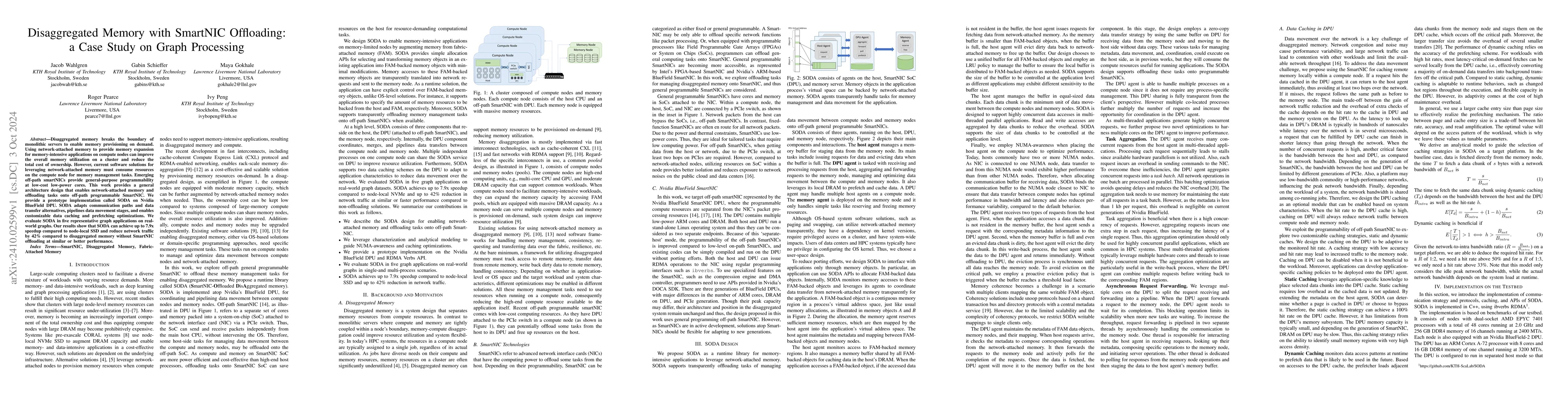 Thumbnail for Disaggregated Memory with SmartNIC Offloading: a Case Study on Graph
  Processing
