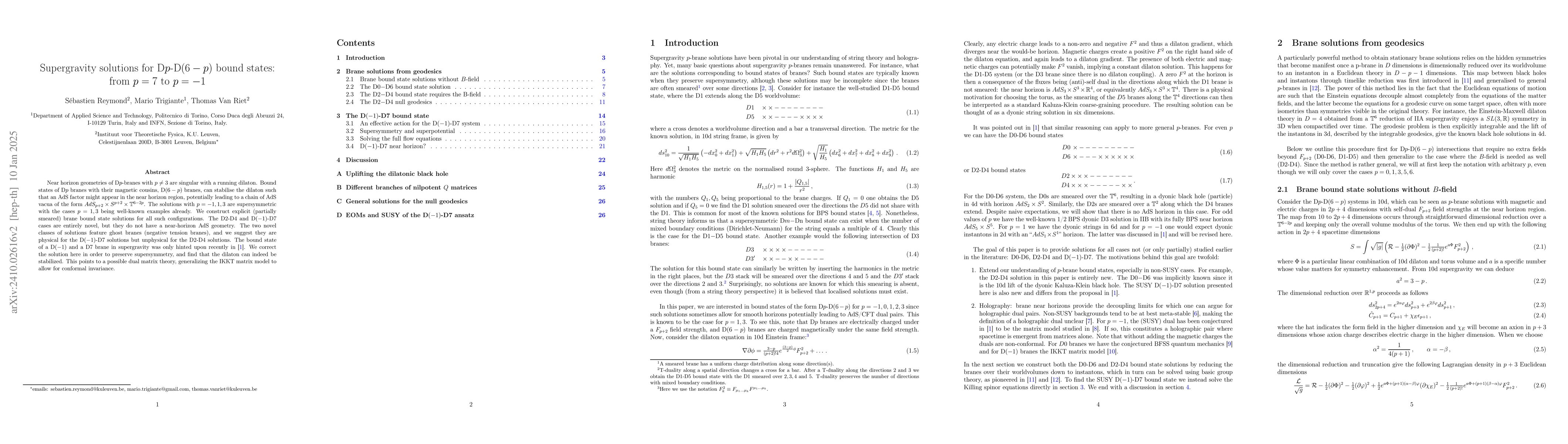 Thumbnail for Supergravity solutions for D$p$-D$(6-p)$ bound states: from $p=7$ to
  $p=-1$